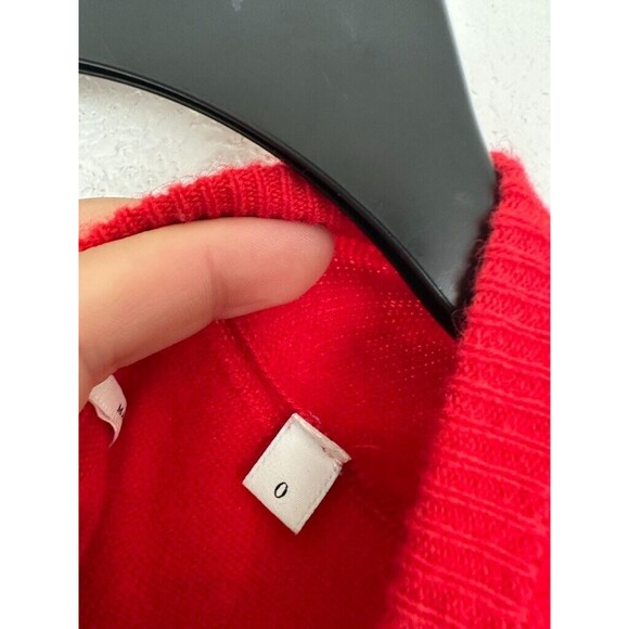 Sandro Paris Cashmere Embroidery Crewneck Sweater Pullover Red Women's Size 0 - Picture 4 of 9